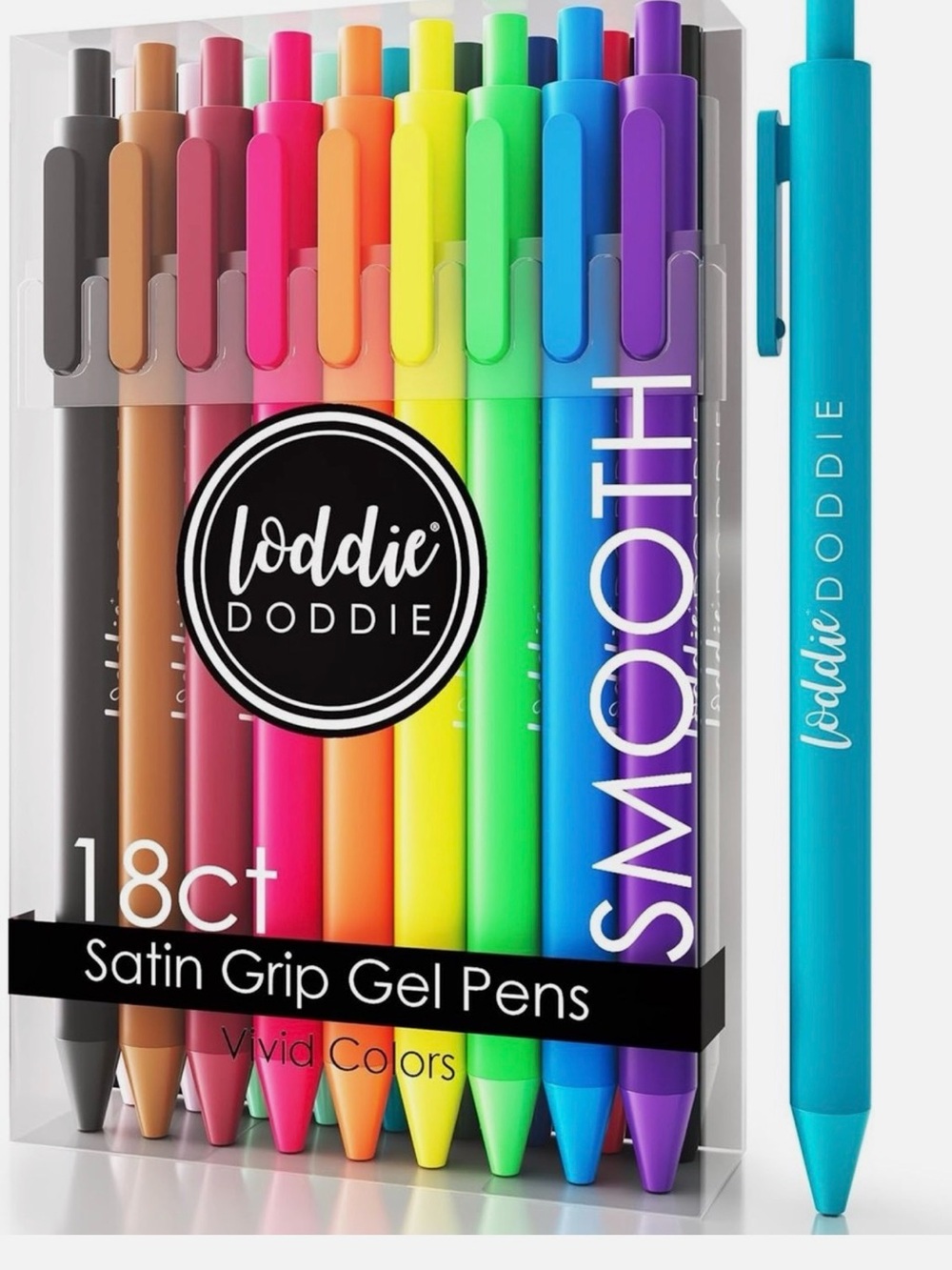 Loddie Doddie 18 Satin Grip Gel Pens - Vivid Colors